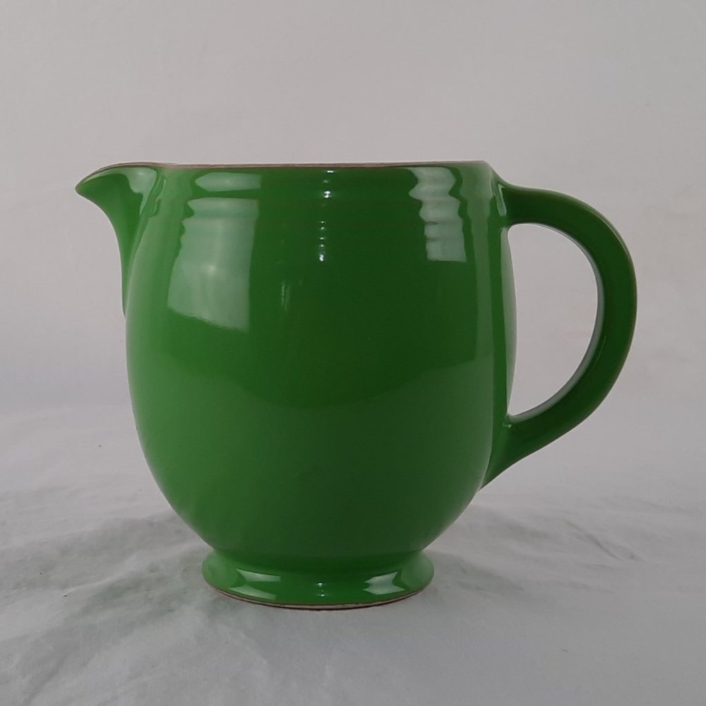 SOLD Vintage Green Hall Glazed Creamer Pitcher - 5" tall - Picture 1 of 6